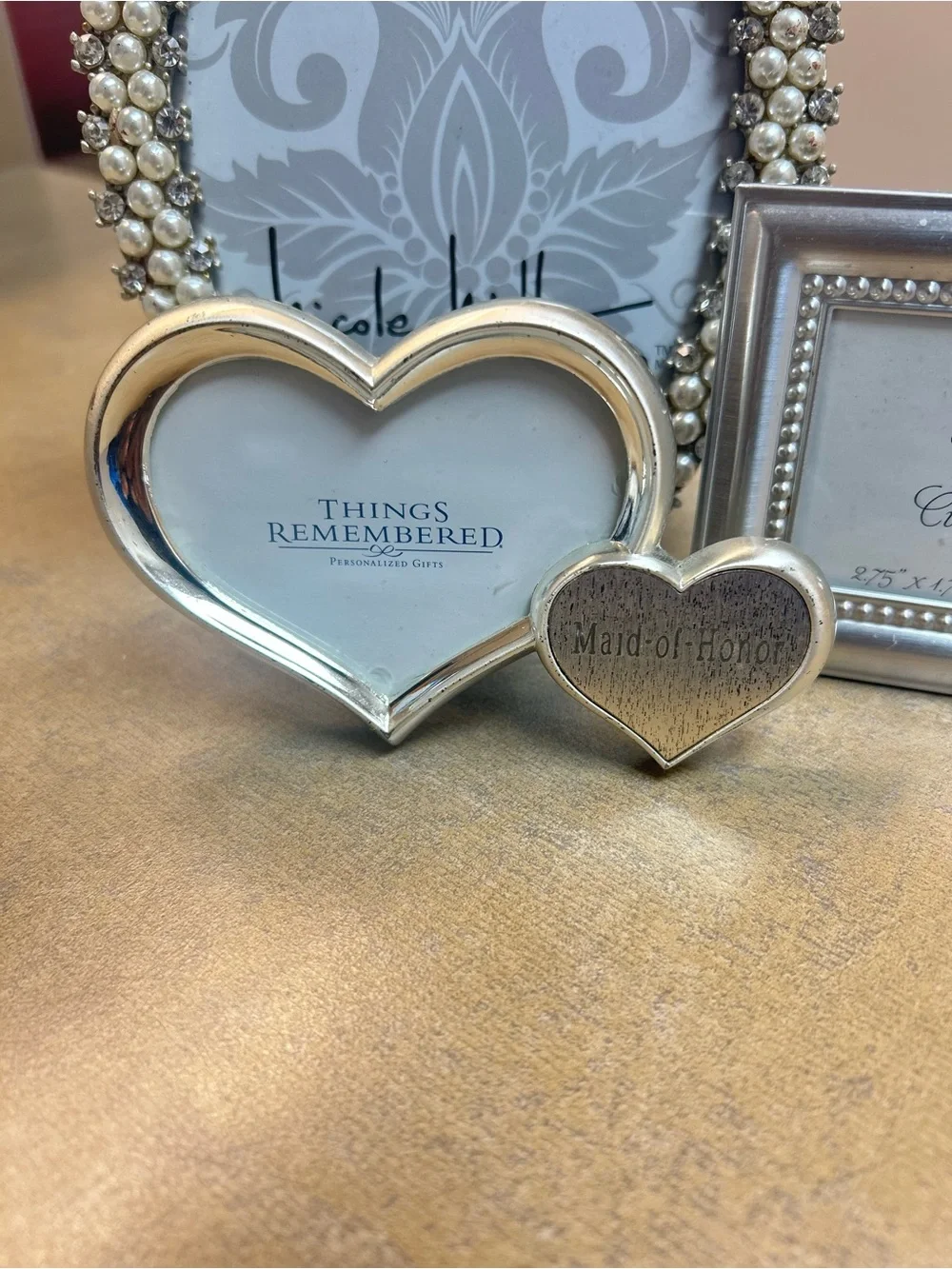 Bundle of 3 Silver Tone Picture Frames- Nicole Miller, Things Remembered